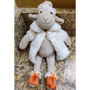Jellycat Sheep Plush Toy In Orange High Heels And Shearling Coat 12" Fashion